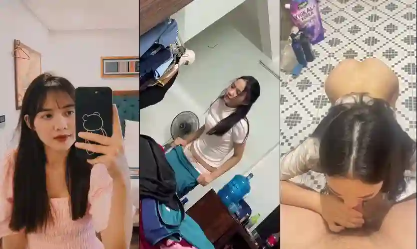 Bé sinh viên bướm hồng lần đầu chịch còn bỡ ngỡ