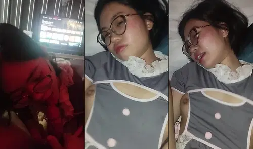 Bé sinh viên kính cận đã dâm em còn mặc quần xẻ đáy
