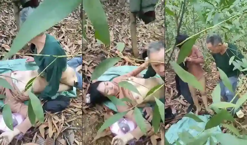 Ông cụ lén lút với tình nhân trong rừng