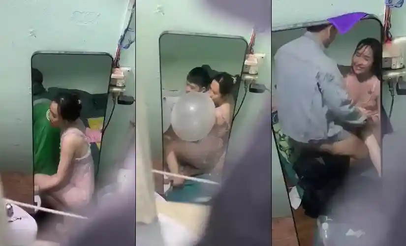 Quay lén em gái bú bóng chịch nhau với anh Grab
