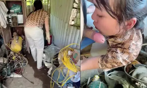 Thuê chị lao công dọn nhà cho chị bú cu luôn trong kho